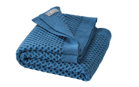 Disana babydeken in maat 80 x 100 cm in duifblauw (biologische merinowol)