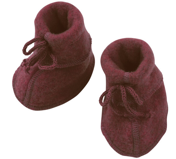 Babyslofjes in cinnamon kaneelkleur (biologische fleece wol)