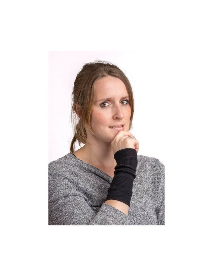 Polswarmers in zwart (wol-zijde)