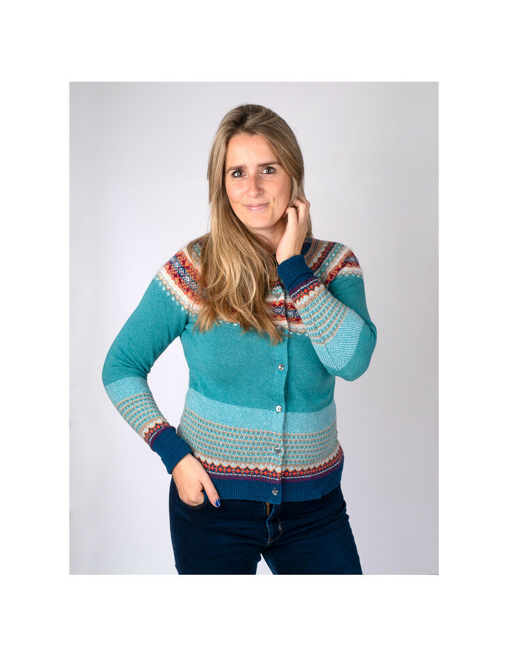 Alpine vestje in Emerald (merinowol-angora)