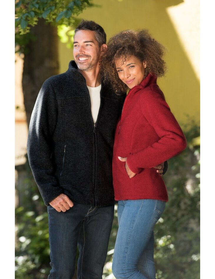 Herenfleece vest in zwart (wol-fleece)