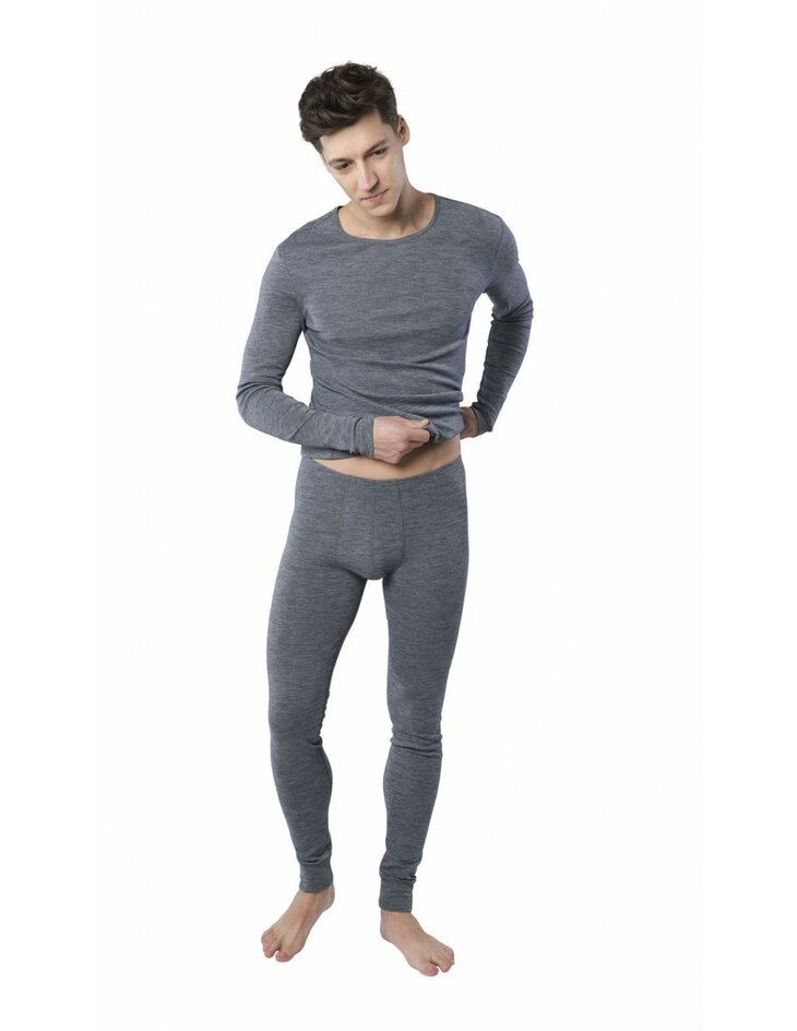 Heren leggings in antraciet (merinowol-zijde)