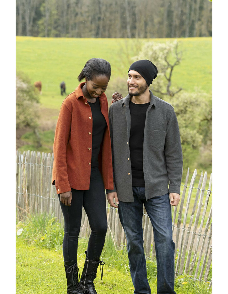 Shirt in lavagrijs (boiled merinowol)