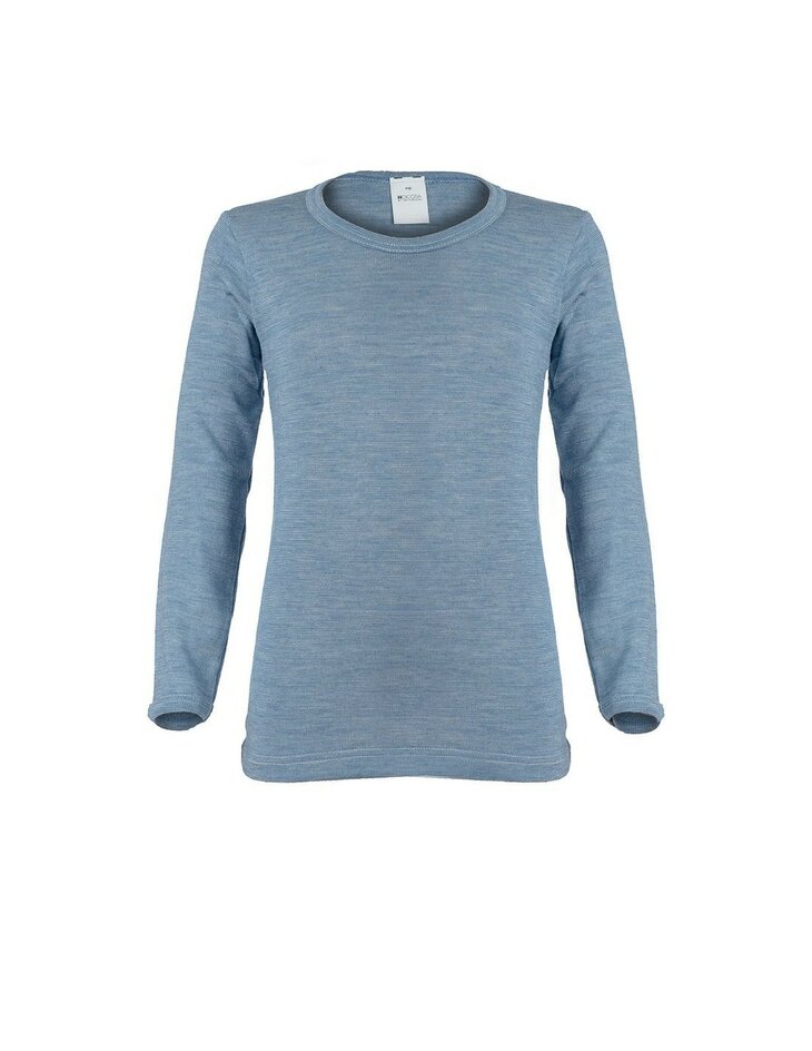 Longsleeve in jeansblauw (wol-zijde)