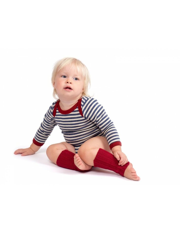 Romper in blauw/wit gestreept (wol)