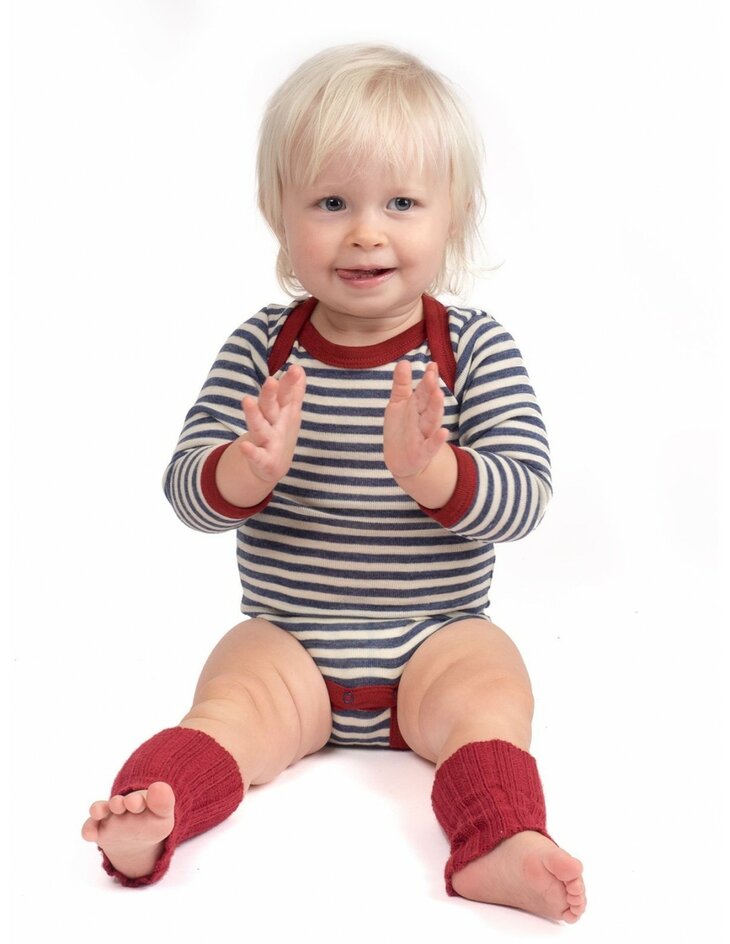 Romper in blauw/wit gestreept (wol)