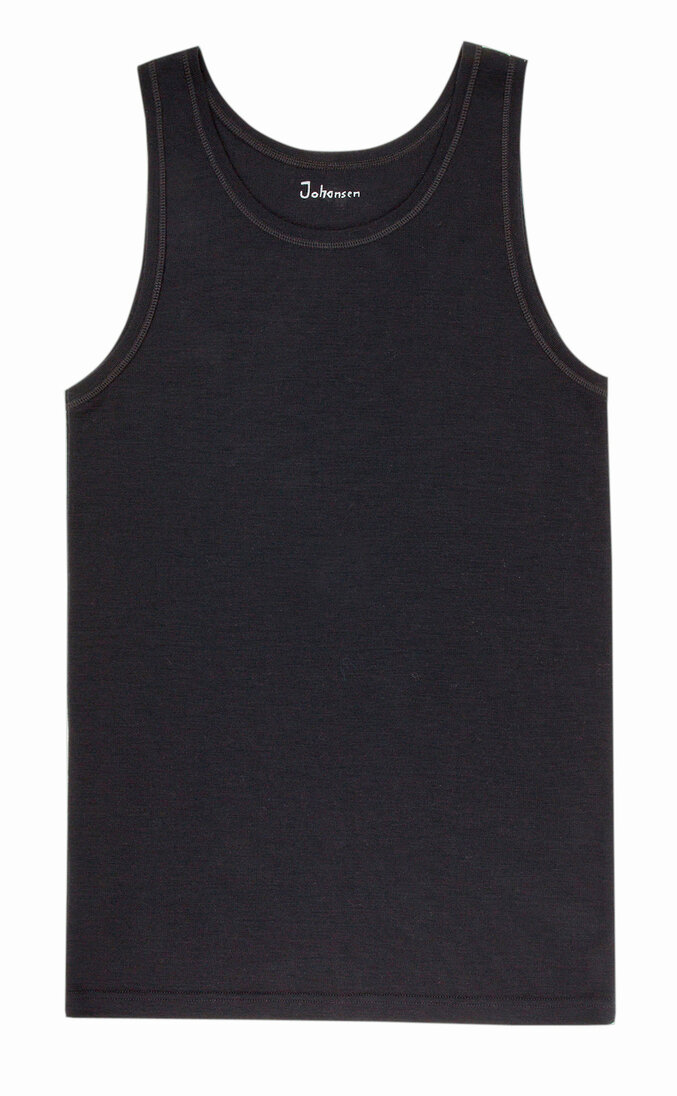 Herenhemd in zwart (Merinowol)