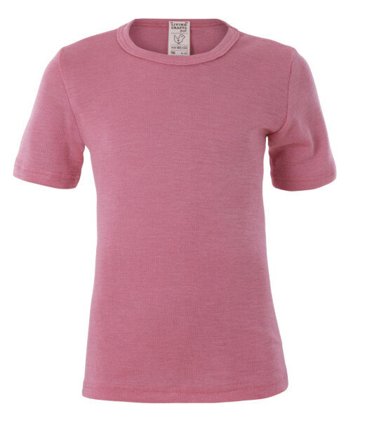 Kinder T-shirt in roze (wol-zijde)