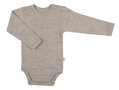 Romper met lange mouwen in sesamkleur (wol)