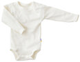 Romper met lange mouwen in naturel kleur (wol)