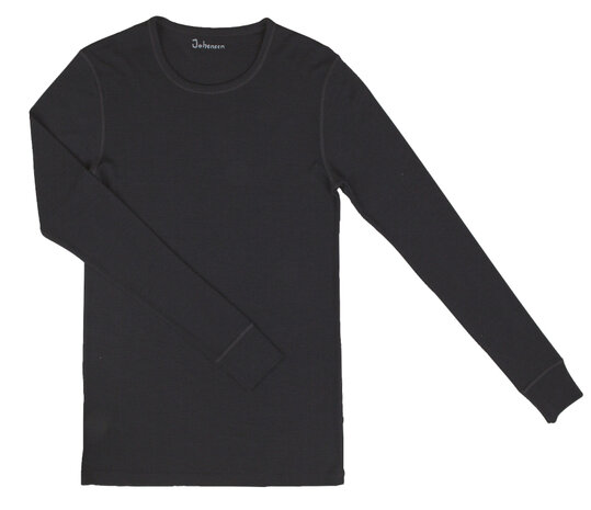 Longsleeve in zwart (wol-zijde)