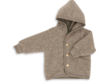 Babyjasje in walnootkleur (biologische fleece wol)