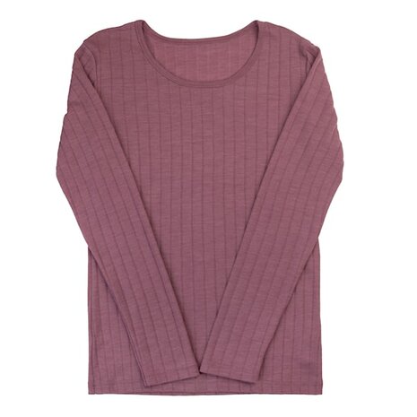 Longsleeve in heidekleur (merinowol-zijde)