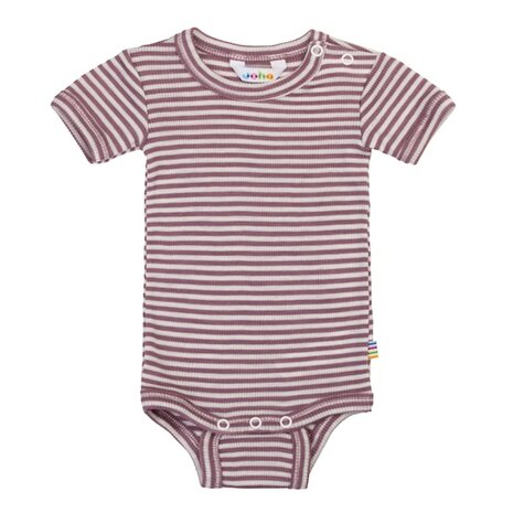Leuke streepjesromper in heidekleur (merinowol-zijde)
