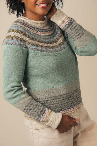 Alpine sweater in sagegroen (merinowol-angora)