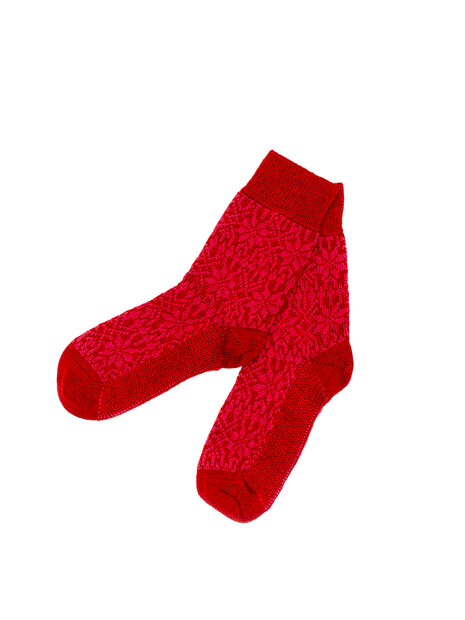 Noorse sokken in oranje/rood (wol)