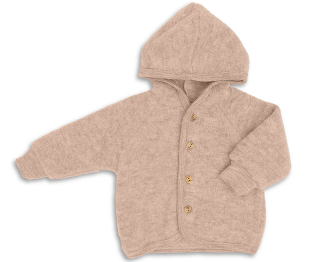 Babyjasje in zandkleur (biologische fleece wol)