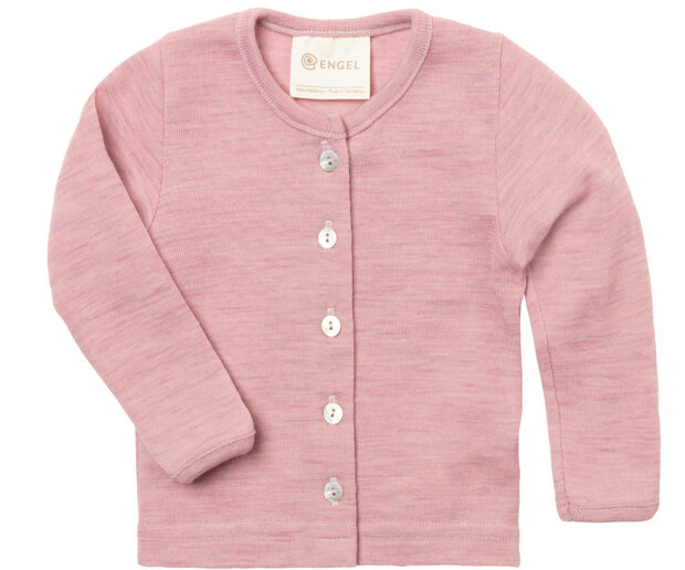 Babyvestje in rosewood roze (merinowol)