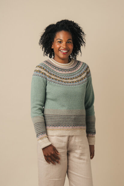 Alpine sweater in sagegroen (merinowol-angora)