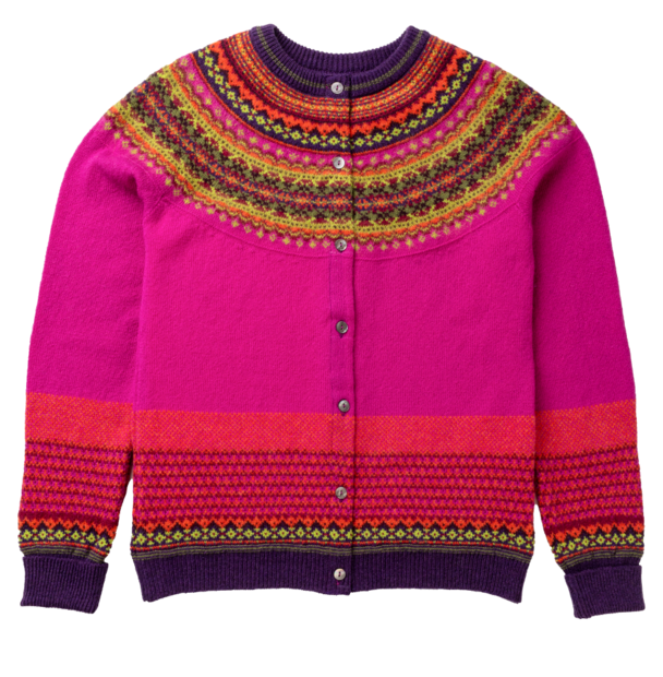 Alpine vestje in lekker fel roze met paars (merinowol-angora)