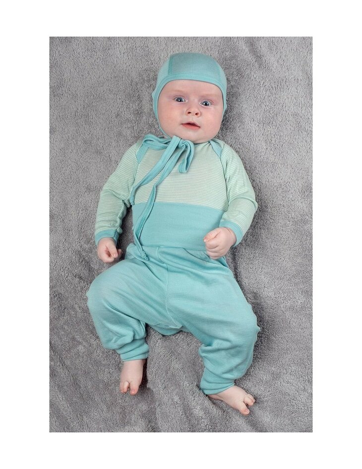 Romper in gletscher-kleur (wol-zijde)