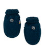 Baby/kinderwantjes in donker turquoise fleece (merinowol)