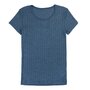 T-shirt in blauw melange (merinowol-zijde)