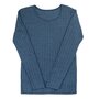 Longsleeve in blauw melange (merinowol-zijde)