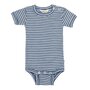 Leuke streepjesromper in blauw melange (merinowol-zijde)